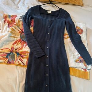 UpWest Black Long Sleeve Ribbed Dress